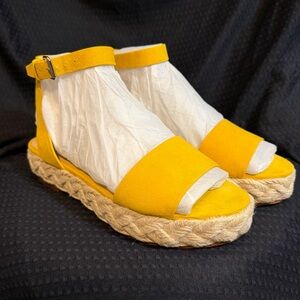 New - Vince Camuto Yellow Espadrille Sandals